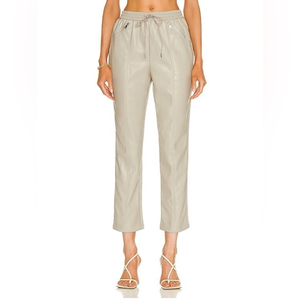 NWT Jonathan Simkhai- Violet Vegan Leather Track Pant. Size M